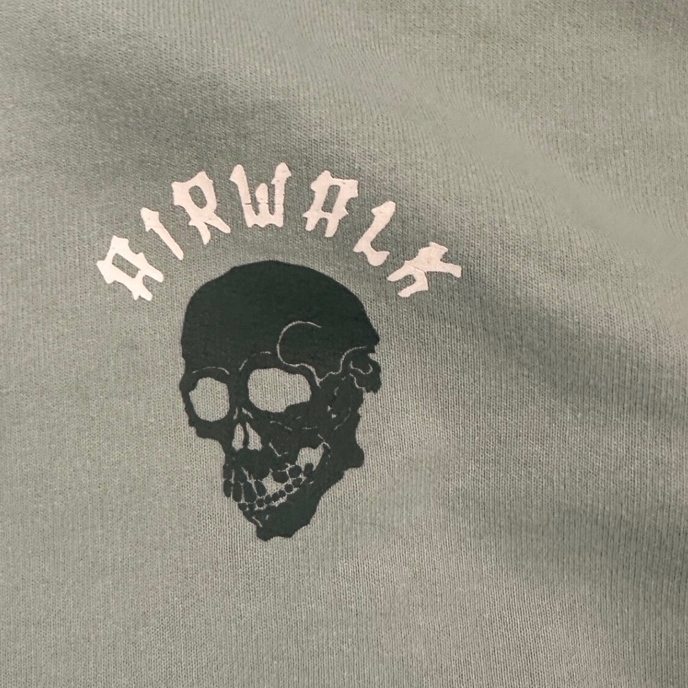 Airwalk Mens Samurai Team Skull Snake Graphic Hoodie Sage Green Small - Picture 2 of 5